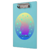 Ombre unicorn met woord dankbaarheid klembord (Links)