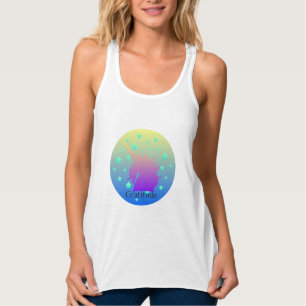 Ombre unicorn met woord dankbaarheid tanktop