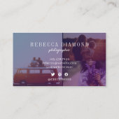 Ombre Violet Abstracte Bekleding 4 Fotoscript Visitekaartje (Achterkant)