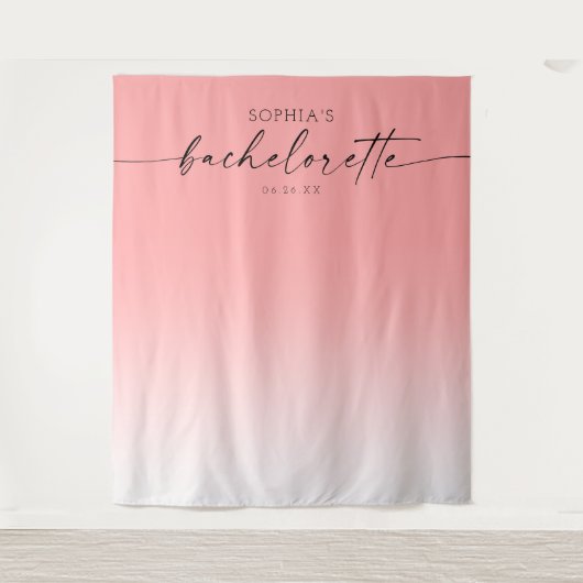Ombré Vrijgezellenfeest Achtergrond Fotobooth Wandkleed (Voorkant)