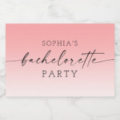 Ombré vrijgezellenfeest mousserende wijn label sparkling wijnetiket (Enkel label)