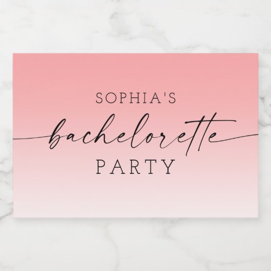 Ombré vrijgezellenfeest mousserende wijn label sparkling wijnetiket (Enkel label)