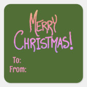 Ombré Vrolijk Kerstplein Sticker (Voorkant)