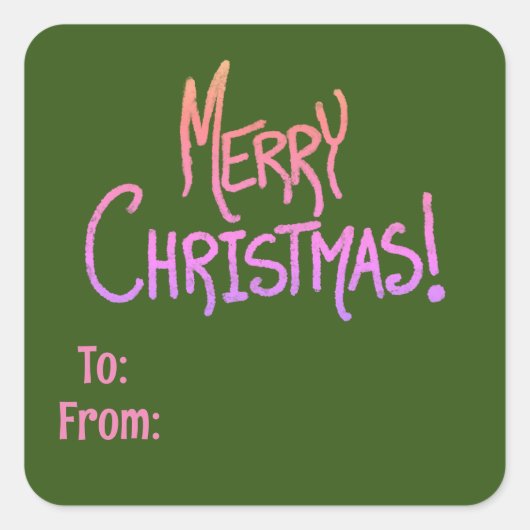 Ombré Vrolijk Kerstplein Sticker (Voorkant)