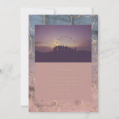 Ombre Watercolor Modern Goud Folie Uni Marmer Aankondiging (Achterkant)