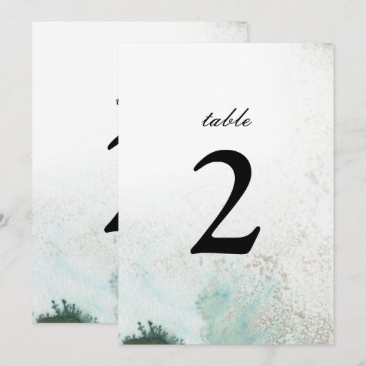 Ombre Watercolor Tafelnummer | GROEN (Voorkant / Achterkant)
