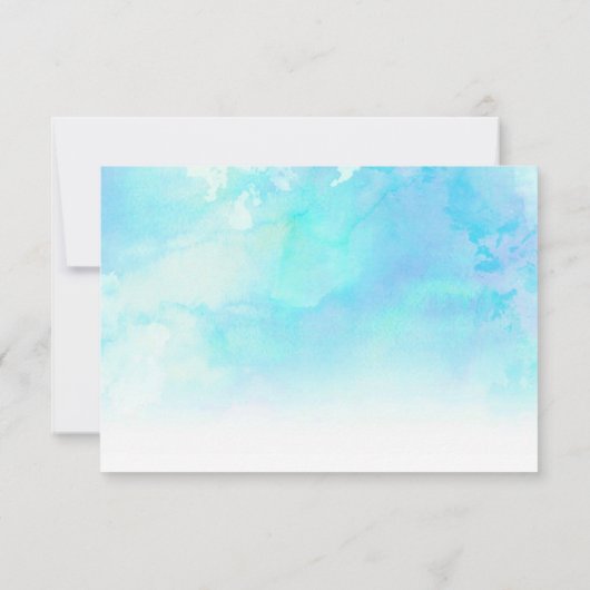 Ombre Watercolor Trouw RSVP Kaart - Blauw (Achterkant)