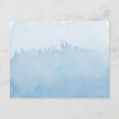 Ombre Watercolor Trouwkaart | Blauw Informatiekaartje (Achterkant)