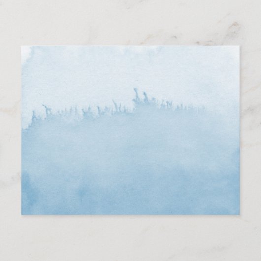 Ombre Watercolor Trouwkaart | Blauw Informatiekaartje (Achterkant)