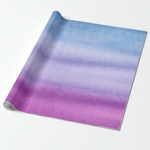 Ombre Waterverf Aangepast Paars/Blauw omslagpapier Cadeaupapier