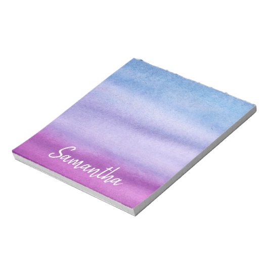 Ombre Waterverf Aangepaste naam Paars/Blauw Notiti Notitieblok (Linkerzijde)