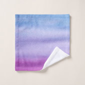 Ombre Waterverf Aangepaste naam Paars/Blauwe handd Bad Handdoek (Wasdoekje)