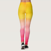 Ombre Waterverf Aangepaste roze en gele Leggings (Achterkant)