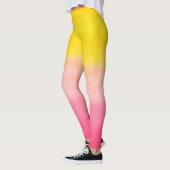 Ombre Waterverf Aangepaste roze en gele Leggings (Links)