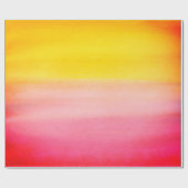 Ombre Waterverf - Aangepaste roze en gele verpakki Cadeaupapier (Vlak)