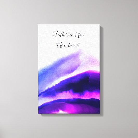 Ombre Waterverf Blue en Roze bergen Canvas Afdruk (Voorkant)