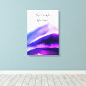 Ombre Waterverf Blue en Roze bergen Canvas Afdruk (Insitu (Houten vloer))