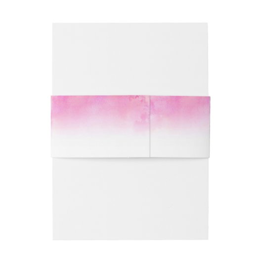 Ombre Waterverf bruiloft buik banden - roze Uitnodigingen Wikkel (Achterkant Voorbeeld)
