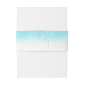 Ombre Waterverf bruiloft buikbanden - Blauw Uitnodigingen Wikkel (Achterkant Voorbeeld)