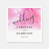 Ombre Waterverf bruiloft papieren servetten - roze (Voorkant)