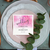 Ombre Waterverf bruiloft papieren servetten - roze