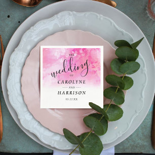 Ombre Waterverf bruiloft papieren servetten - roze