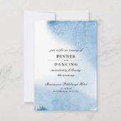 Ombre Waterverf bruiloft receptie Kaart | Blauw (Voorkant)