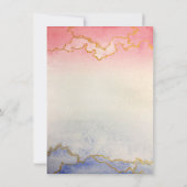 Ombre Waterverf bruiloft roze en blauw Kaart (Achterkant)