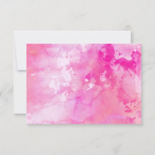 Ombre Waterverf bruiloft RSVP Kaart - Roze (Achterkant)
