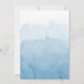 Ombre Waterverf bruiloft uitnodigingssuite | BLAUW Kaart (Achterkant)