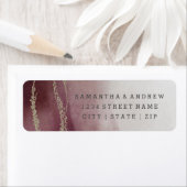 Ombre Waterverf Cranberry Wedding Return Address Etiket (Insitu)