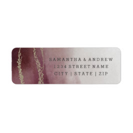 Ombre Waterverf Cranberry Wedding Return Address Etiket