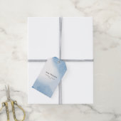 Ombre Waterverf Dank u voor cadeau Labels | Blauw Cadeaulabel (Met Touw)