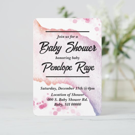 Ombre Waterverf Enclosure Kaart (Staand voorkant)