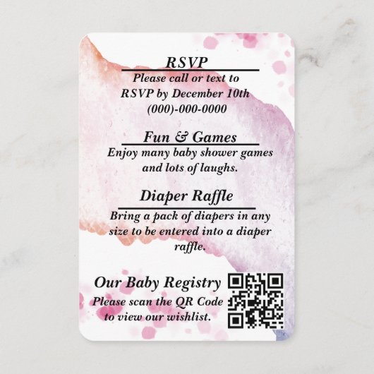 Ombre Waterverf Enclosure Kaart (Achterkant)