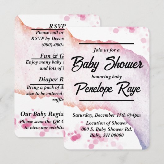 Ombre Waterverf Enclosure Kaart (Voorkant / Achterkant)