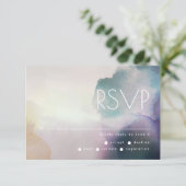 Ombre Waterverf in het Paarse en goudhuwelijk RSVP Kaartje (Staand voorkant)