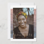 Ombre Waterverf Modern Gold Foil Marble Afstudeerd Aankondiging (Voorkant)