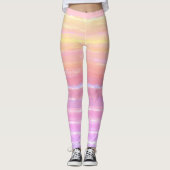 Ombre Waterverf Roze Geel Blauw Leggings (Voorkant)