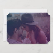 Ombre Waterverf Roze vuurtoren Foto bruiloft Kaart (Achterkant)