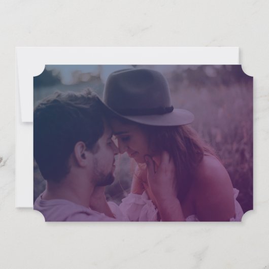 Ombre Waterverf Roze vuurtoren Foto bruiloft Kaart (Achterkant)