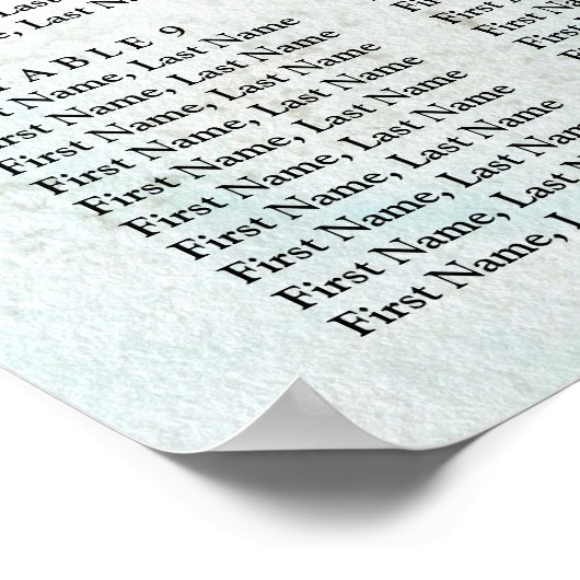 Ombre Waterverf Seating Chart | GROENEN Poster (Hoek)