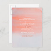 Ombre waterverf Sla de datum op Aankondigingskaart (Voorkant / Achterkant)