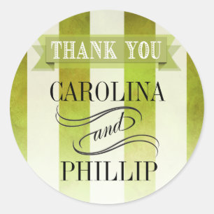 Ombre Waterverf strepen dank u   peer Ronde Sticker