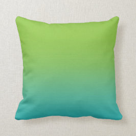 Ombre Waterverf Texture - Blauwgroen en groen Zee Kussen