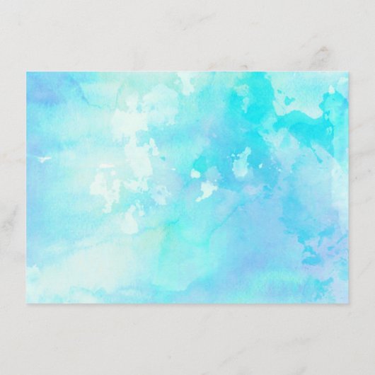 Ombre Waterverf Trouwdetail Kaart - Blauw (Achterkant)