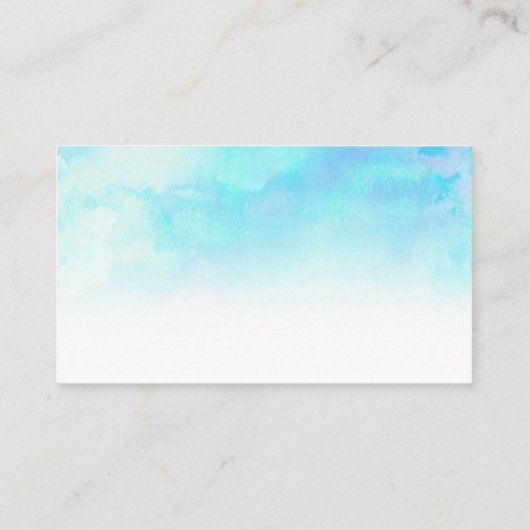 Ombre Waterverf Trouwplaats Kaarten - Blauw Plaatskaartje (Achterkant)