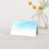 Ombre Waterverf Trouwplaats Kaarten - Blauw Plaatskaartje (Achterkant)