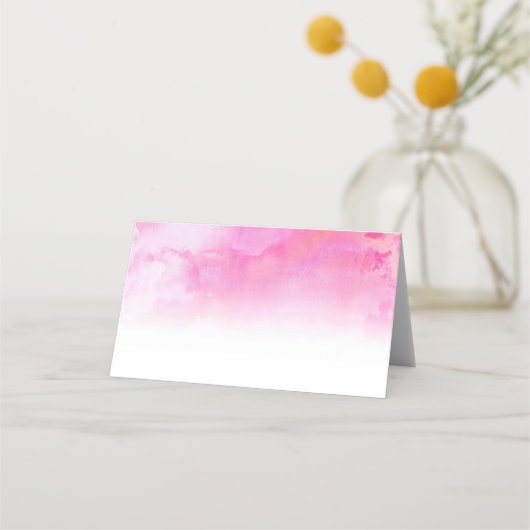 Ombre Waterverf Trouwplaats Kaarten - Roze Plaatskaartje (Achterkant)