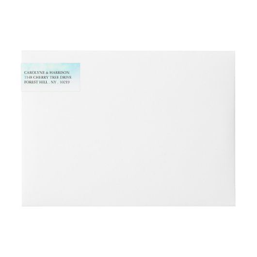 Ombre Waterverf Trouwwikkellabels - Blauw (Voorkant)